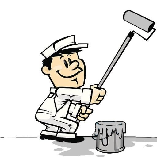 Michael's Painting logo with painter character holding roller and paint bucket